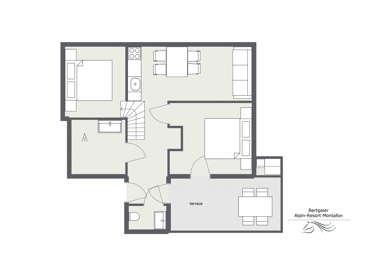 Appartement in Gargellen - Zwei-Schlafzimmer Wohnapartment 