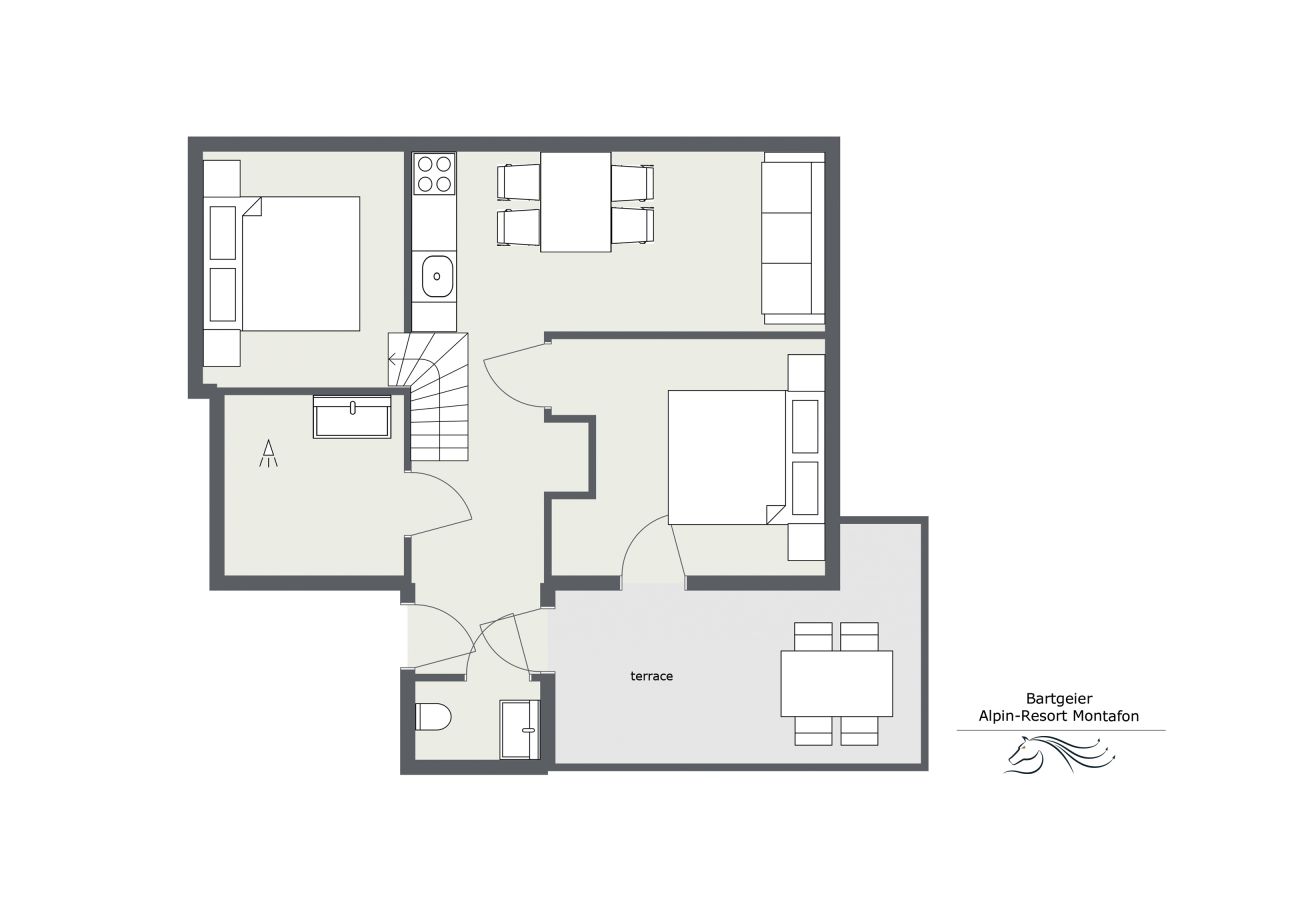 Appartement in Gargellen - Zwei-Schlafzimmer Wohnapartment 