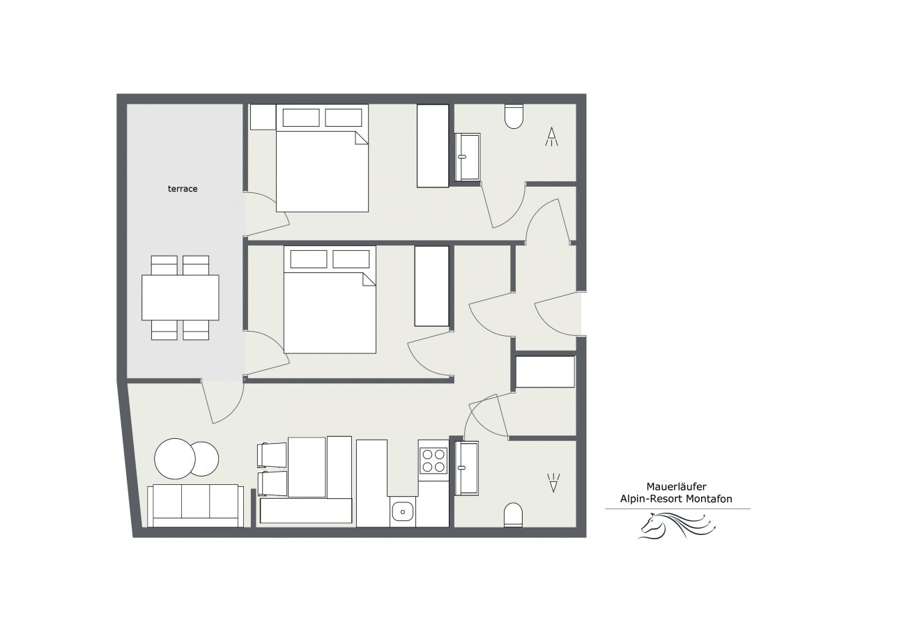 Appartement in Gargellen - Großzügiges Zwei-Schlafzimmer Apartment 