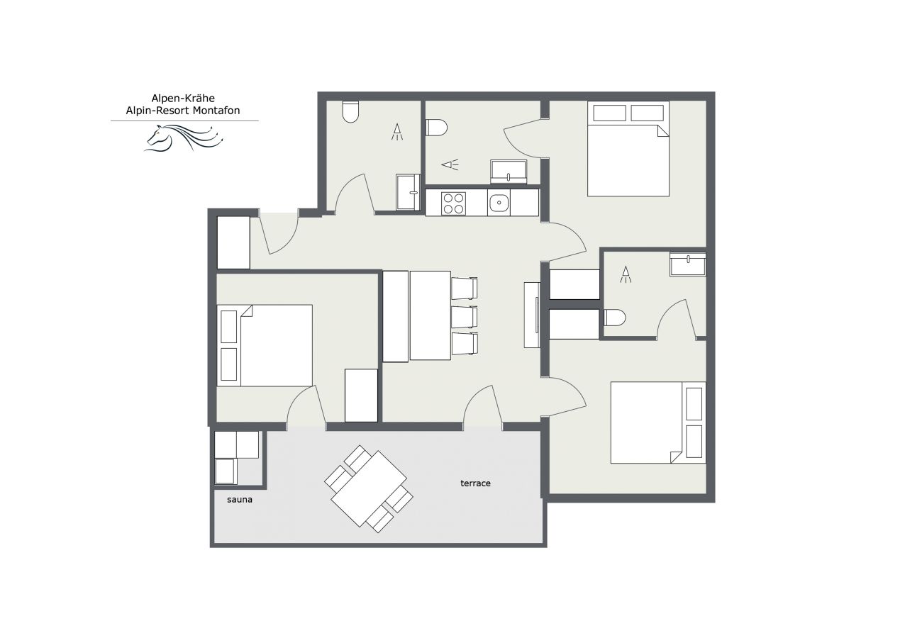 Appartement in Gargellen - Große Drei-Schlafzimmer Wohnung 