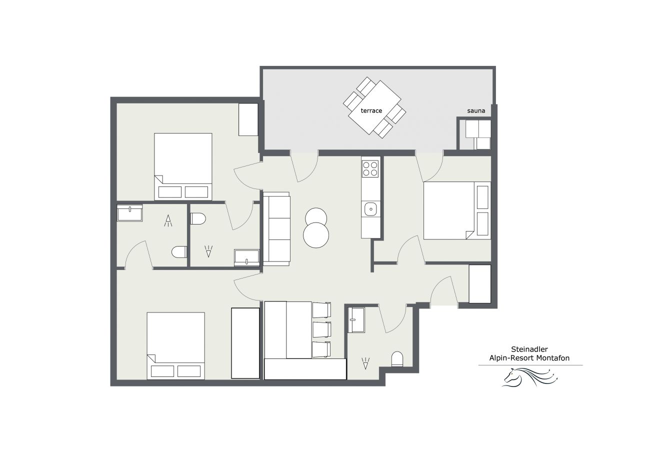 Appartement in Gargellen - Premium Drei-Schlafzimmer Apartment 