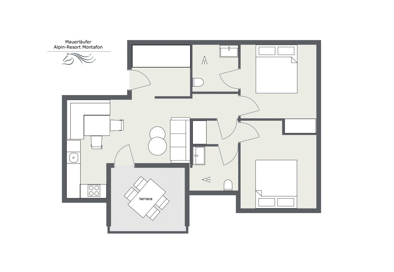 Appartement in Gargellen - Großzügiges Zwei-Schlafzimmer Apartment 