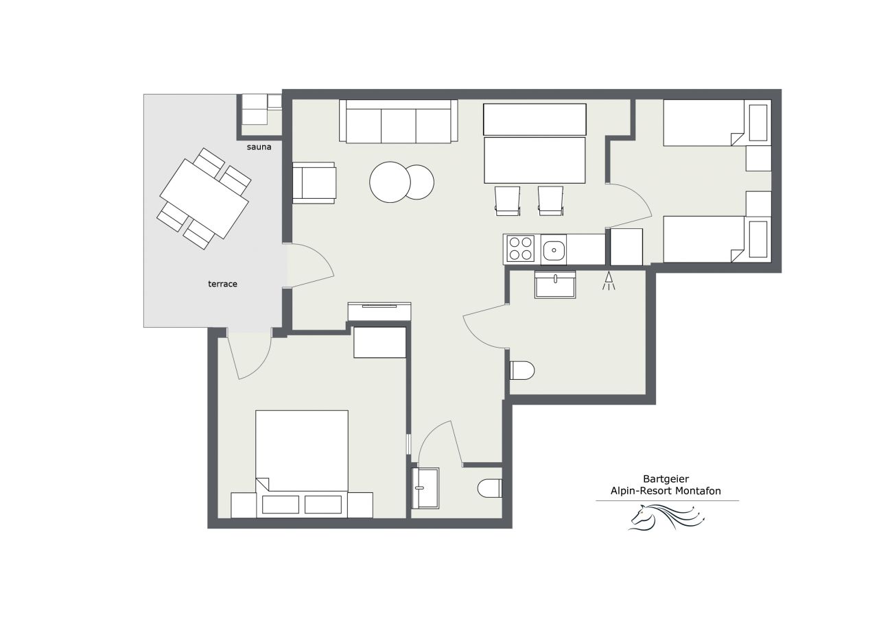 Ferienwohnung in Gargellen - Zwei-Schlafzimmer Wohnapartment 