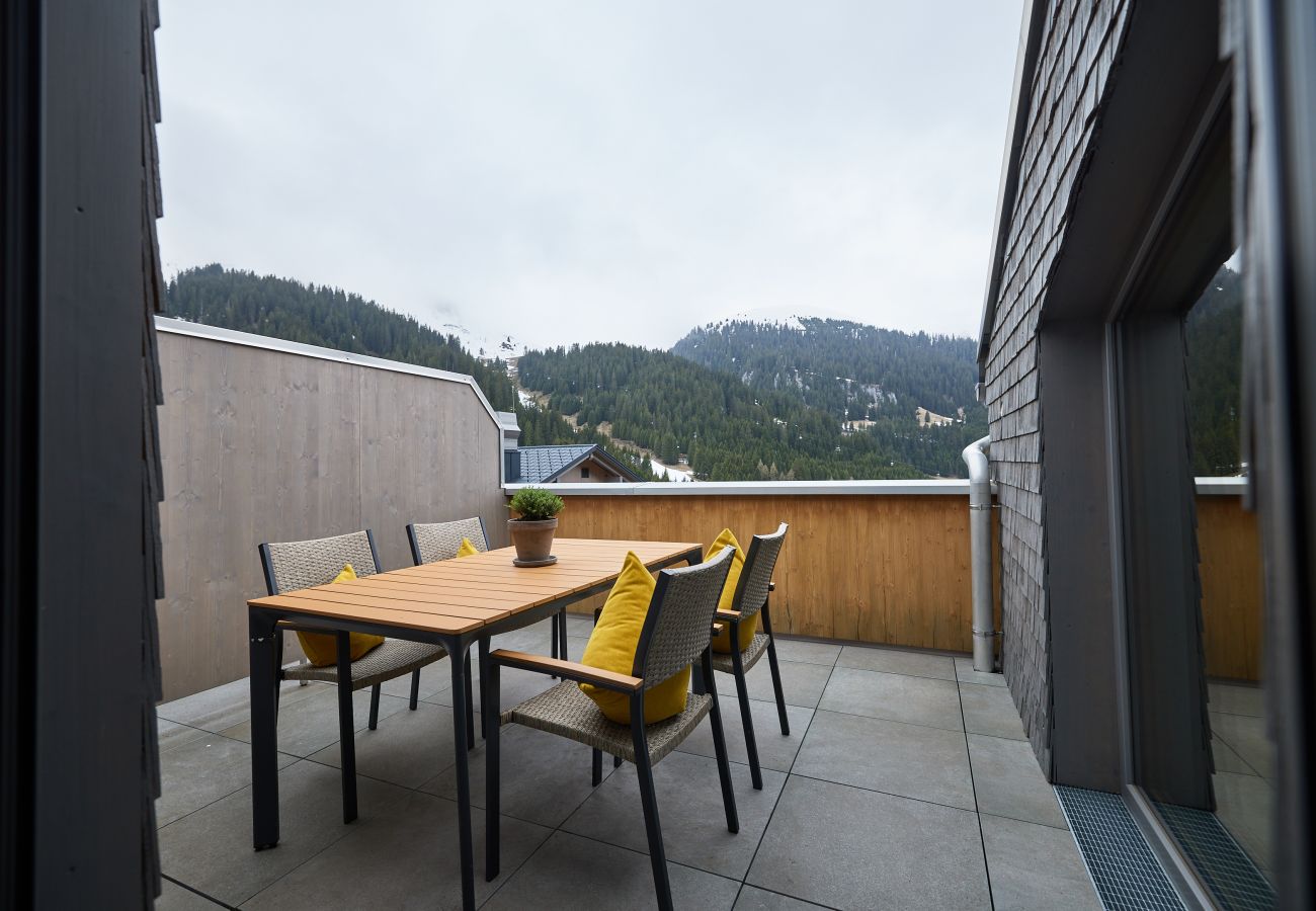 Ferienwohnung in Gargellen - Apartment mit zwei Schlafzimmer mit Doppelbett und Einzelbetten 