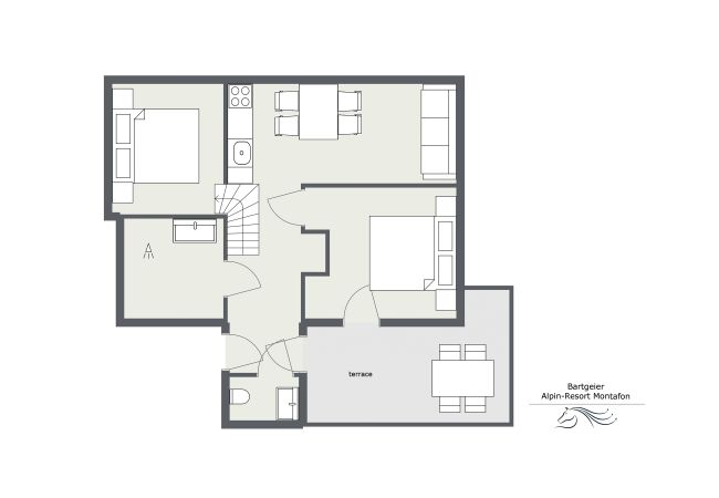 Ferienwohnung in Gargellen - Zwei-Schlafzimmer Wohnapartment  Ferienwohnung in Gargellen - Zwei-Schlafzimmer Wohnapartment