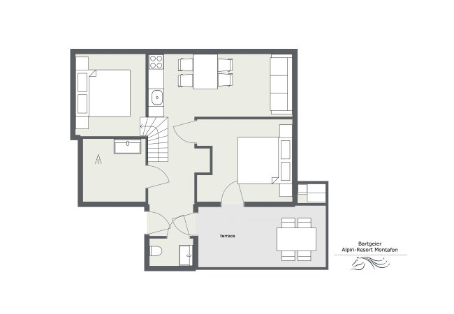 Ferienwohnung in Gargellen - Zwei-Schlafzimmer Wohnapartment  Ferienwohnung in Gargellen - Zwei-Schlafzimmer Wohnapartment