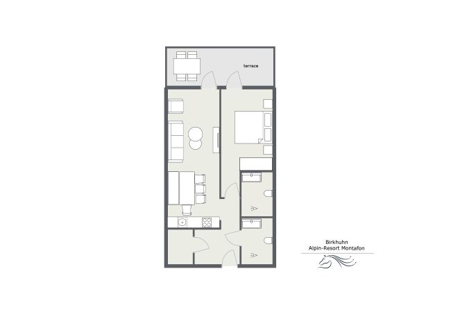 Ferienwohnung in Gargellen - Großes Apartment mit Schlafzimmer und Wohn-Schlafzimmer  Ferienwohnung in Gargellen - Großes Apartment mit Schlafzimmer und Wohn-Schlafzimmer