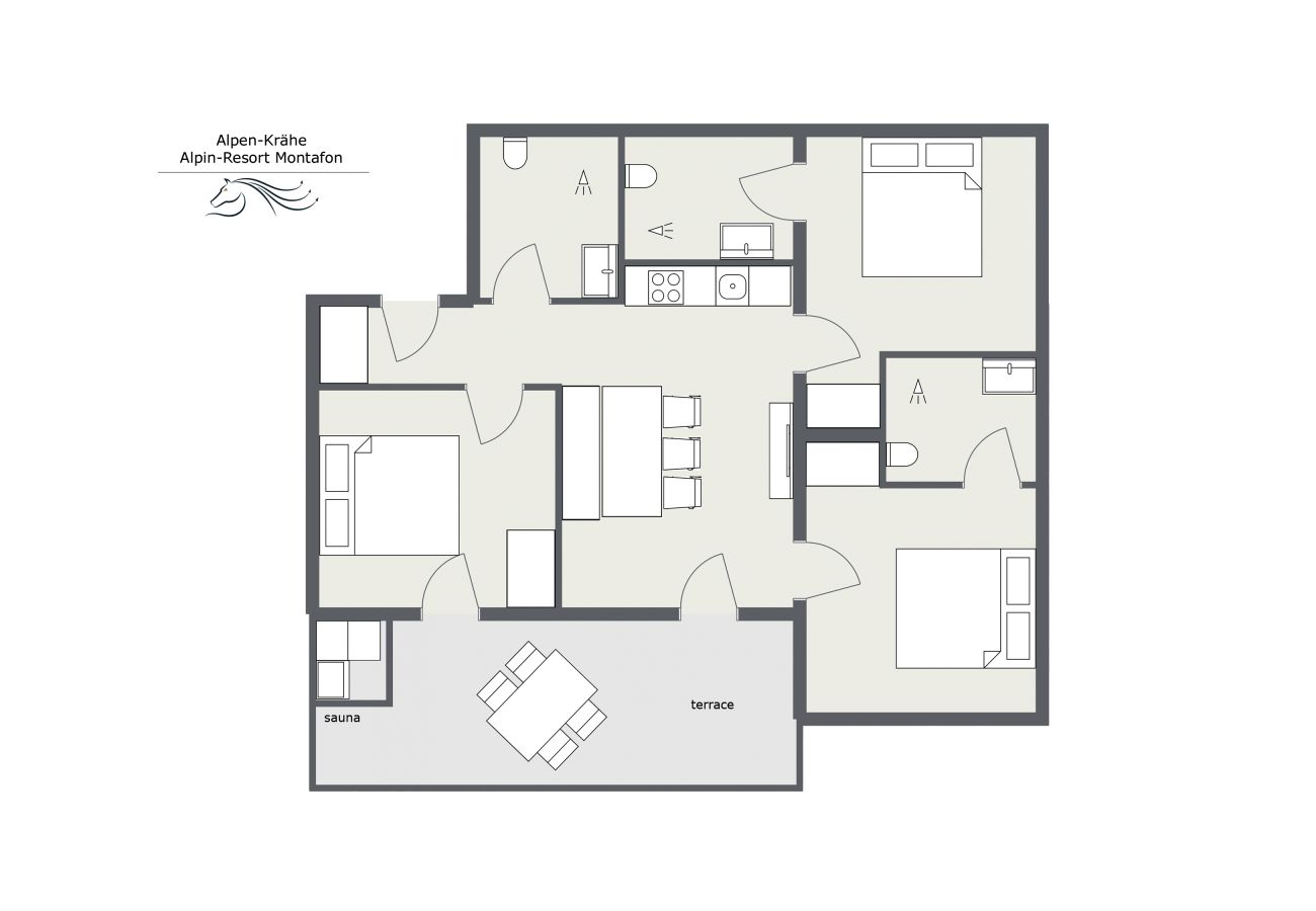 Ferienwohnung in Gargellen - Große Drei-Schlafzimmer Wohnung 