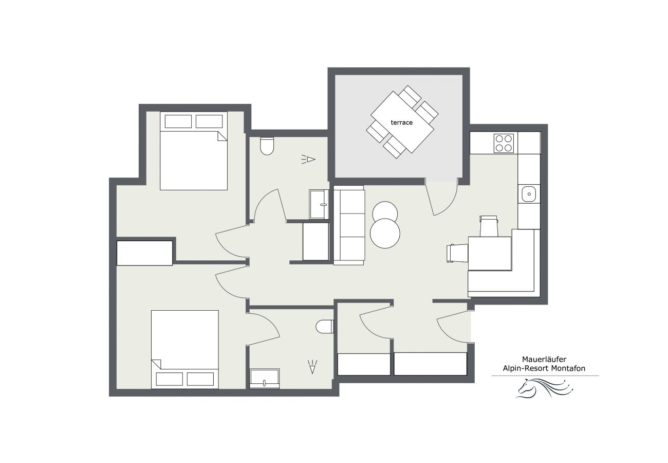 Ferienwohnung in Gargellen - Großzügiges Zwei-Schlafzimmer Apartment 